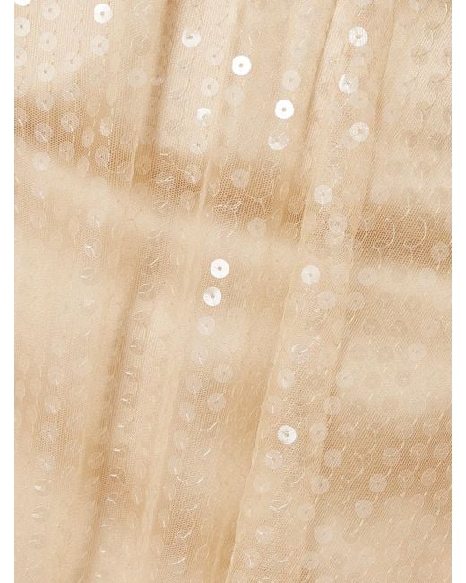 Taller Marmo Natural Denver Disco Layered Sequined Asymmetric Tulle And Crepe-Cady Kaftan