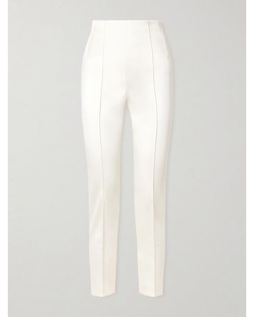 Wardrobe NYC White Recycled-Satin Crepe Tapered Pants