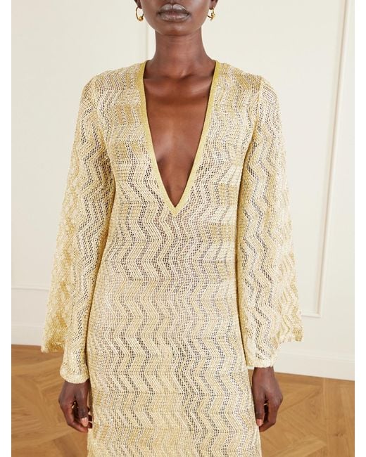 Missoni Natural Mare Metallic Crochet-Knit Coverup