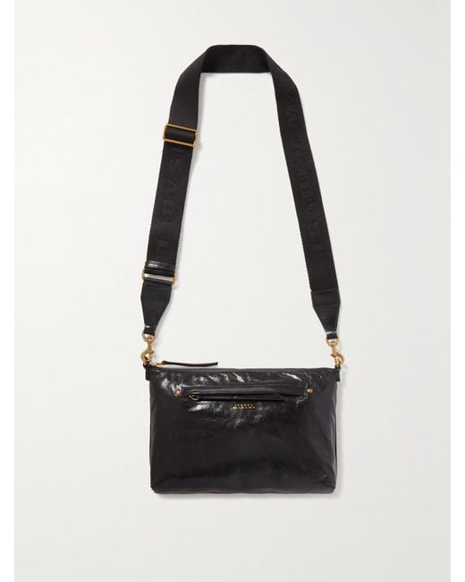 Isabel Marant White Nessah Schultertasche Aus Glänzendem Leder