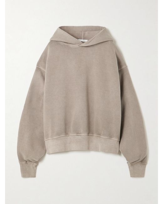 SLVRLAKE Denim Natural Cinch Cotton-Jersey Hoodie
