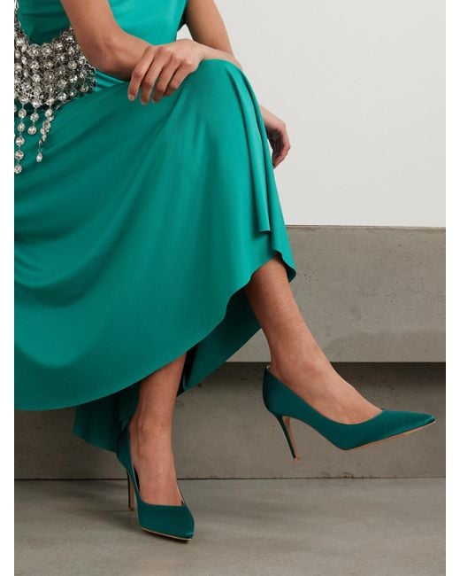 Escarpins En Satin Gianvito 85 Gianvito Rossi en coloris Green