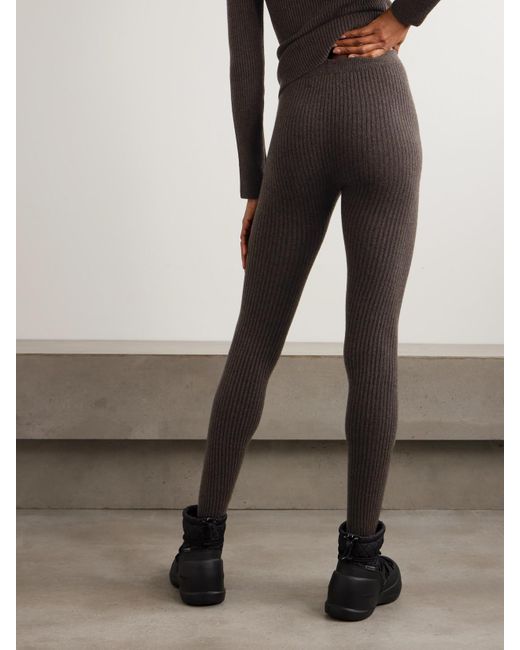 arch4 Brown Ella Ribbed Cashmere Half-Zip Sweater And Leggings Ski Set