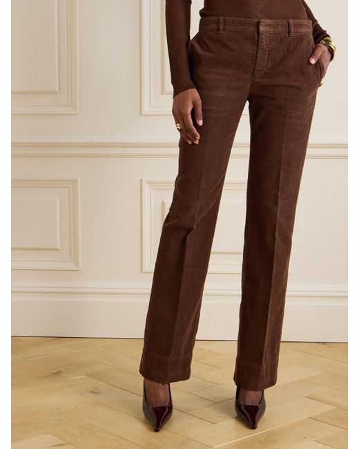 Saint Laurent Brown Cotton-Corduroy Bootcut Pants