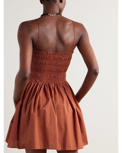 Matteau Shirred Organic Cotton-Poplin Mini Dress