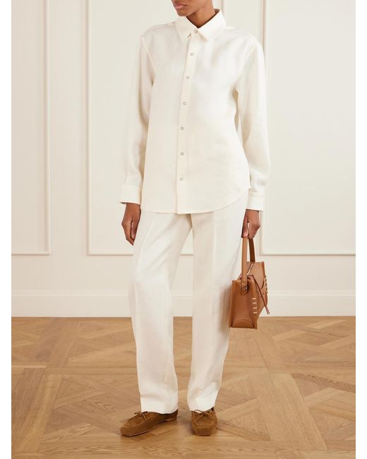God's True Cashmere Natural Solid Linen Shirt