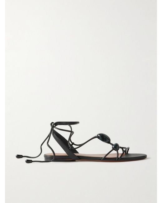 Zimmermann Black Gleam Leather Sandals