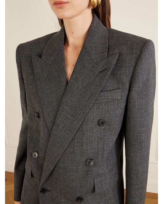 Saint Laurent Black Wool Double-Breasted Blazer