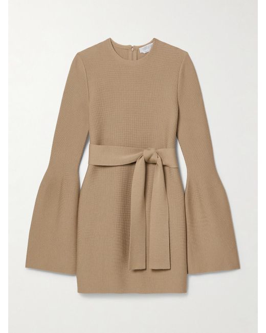 Gabriela Hearst Natural Tenas Belted Wool And Cashmere-Blend Mini Dress