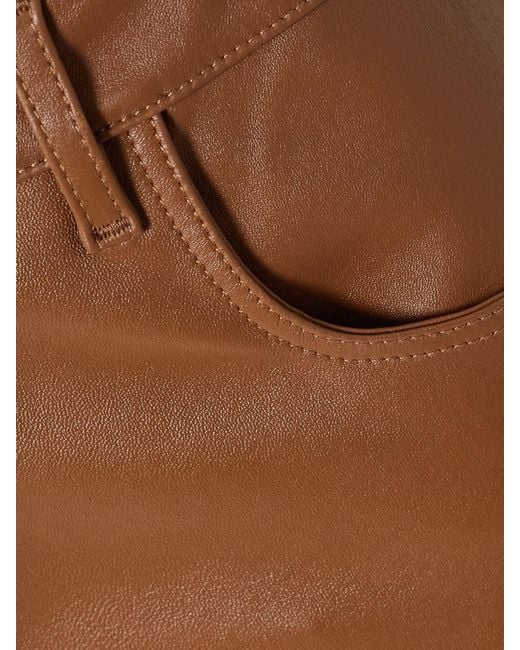 Joseph Brown Duke Cropped Leather Flared Pants
