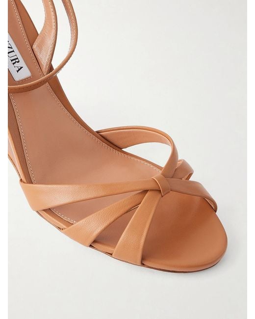 Aquazzura Brown Tati 85 Leather Sandals