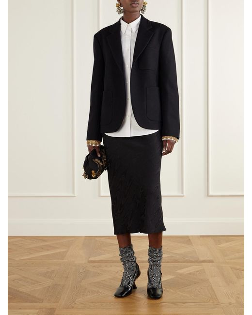 Dries Van Noten Black Wool-Felt Blazer