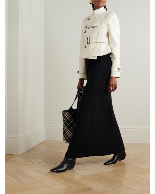 Burberry Natural Embellished Belted Canvas Jacket