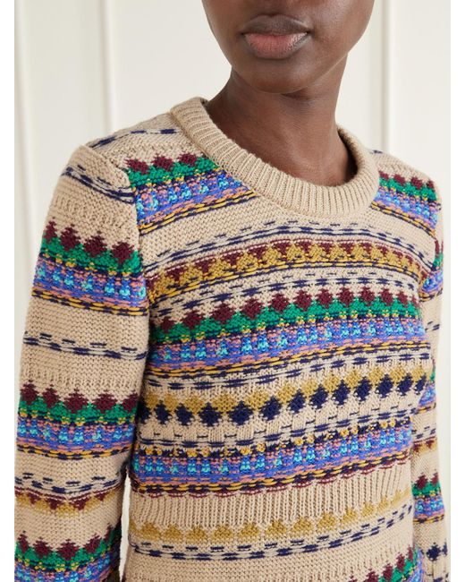 Dries Van Noten Gray Intarsia Wool Sweater