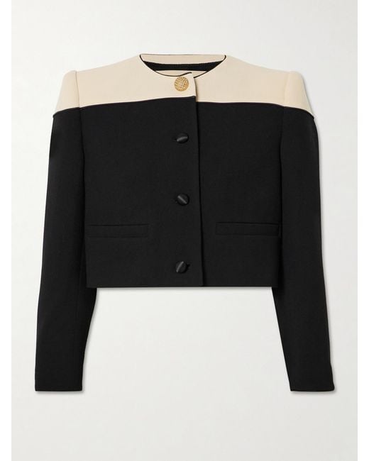 Valentino Garavani Black Two-Tone Wool Jacket