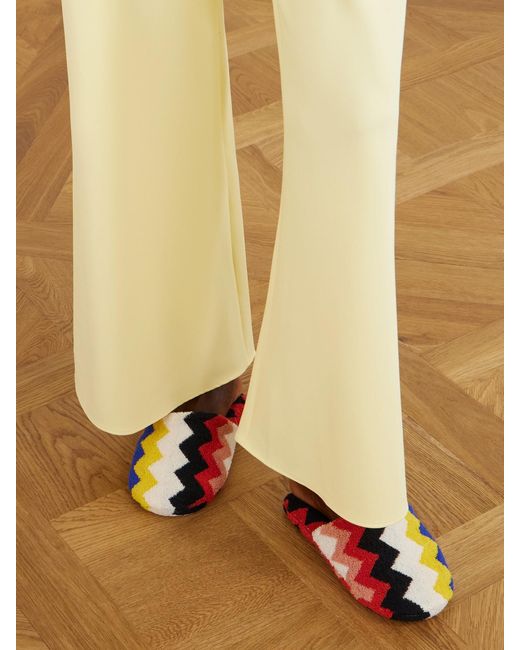 Missoni White Striped Cotton-Terry Slippers