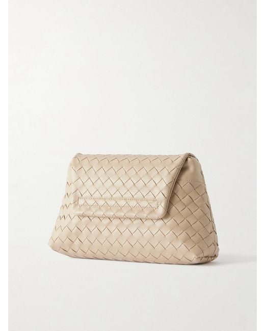 Bottega Veneta Natural Giorno Intrecciato Leather Shoulder Bag