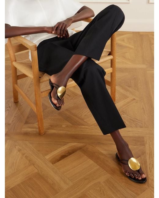 Proenza Schouler Black Uma Embellished Leather Sandals