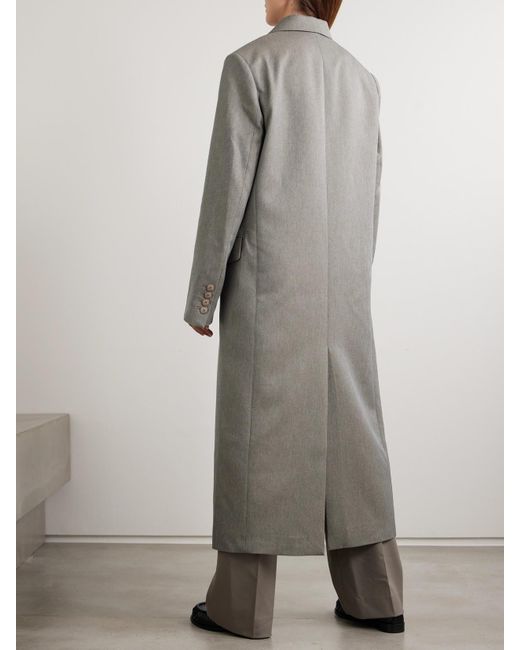 Frankie Shop Gray Jane Doppelreihiger Mantel Aus Twill