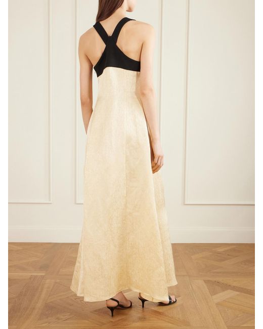 Rosie Assoulin Natural Row, Row, Row Your Buttons Linen-Blend Maxi Dress