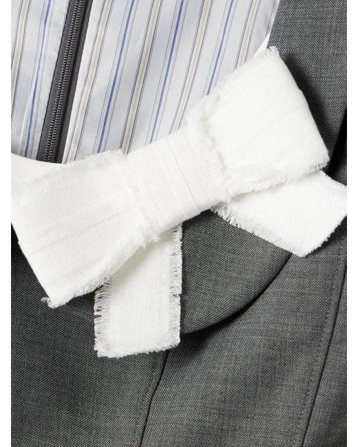 ShuShu/Tong Gray Bow-Detailed Flannel Mini Dress