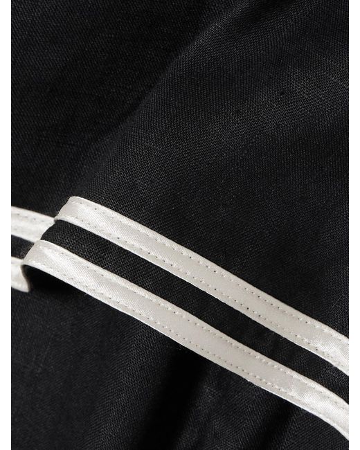 Doen Black Monroe Minikleid Aus Leinen Mit Streifen