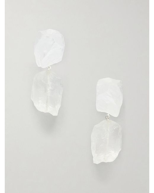 Completedworks White Crystal Drop Earrings