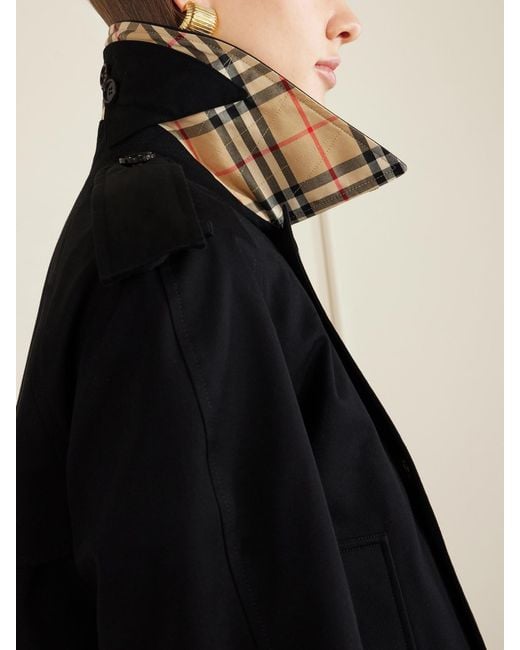 Burberry Black Double-Breasted Cotton-Gabardine Jacket