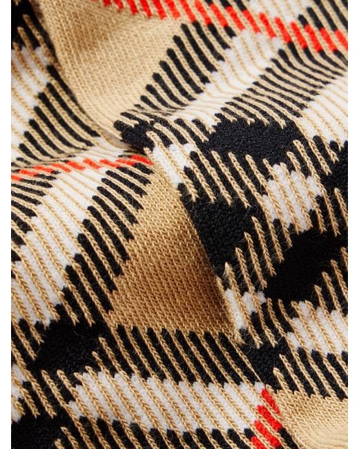 Burberry Metallic Checked Cotton-Blend Socks