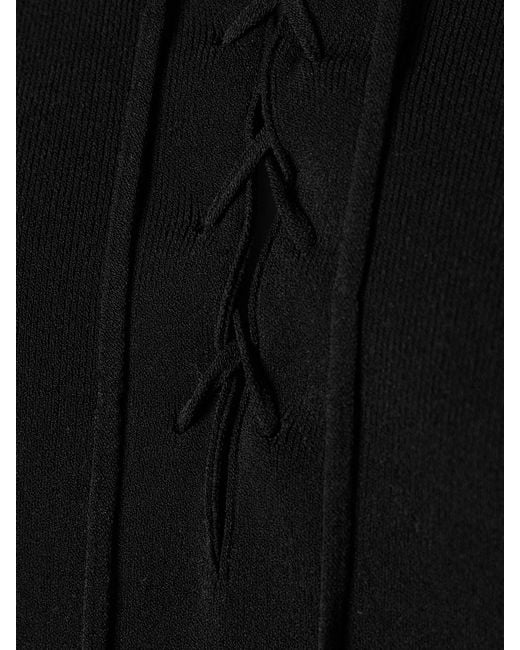 Nili Lotan Black Palma Lace-Up Jersey Mini Dress