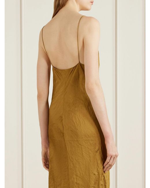 Khaite Metallic Taja Crinkled-Voile Maxi Dress