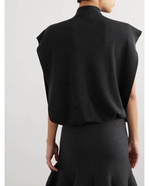 Alaïa Black Wool Turtleneck Bodysuit