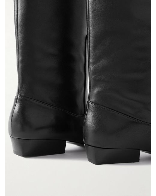 Staud Black Wally Leather Knee Boots