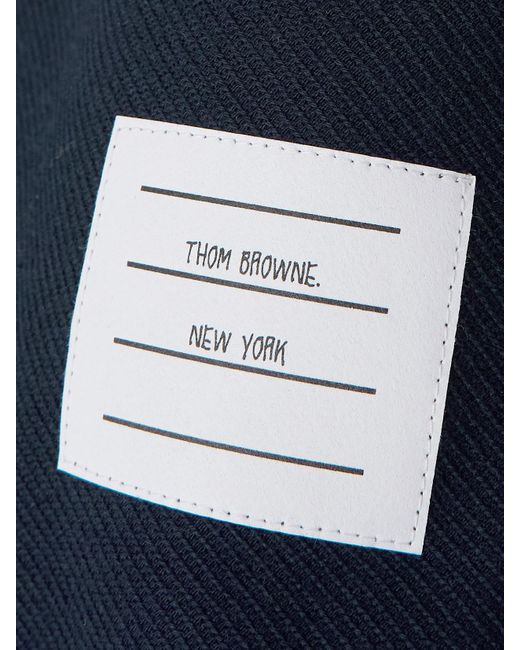 Thom Browne Blue Zweifarbiger Minirock Aus Baumwoll-Twill Mit Applikation