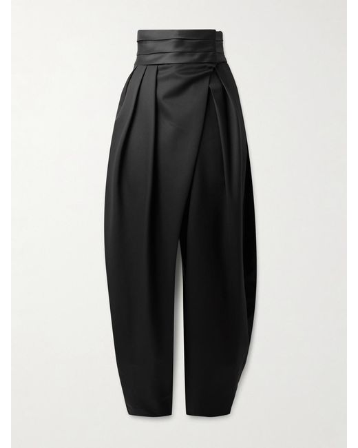HIGH-RISE TAILORED PANTS IN WOOL GRAIN DE POUDRE