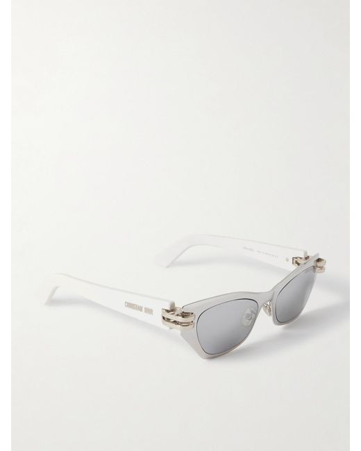 Dior White Cdior B3U Cat-Eye-Tone And Acetate Sunglasses