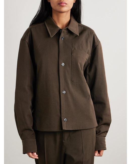Lemaire Brown Oversized Padded Wool-Twill Jacket