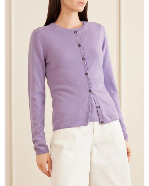 Allude Purple Cashmere Cardigan