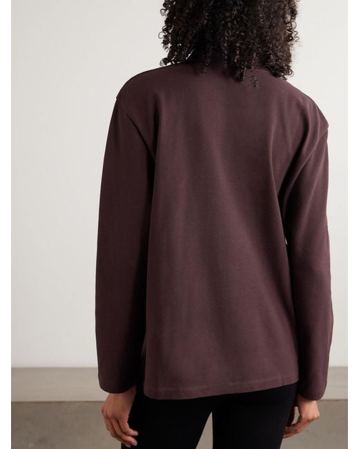 Flore Flore Purple Diana Organic Cotton-Piqué Polo Shirt