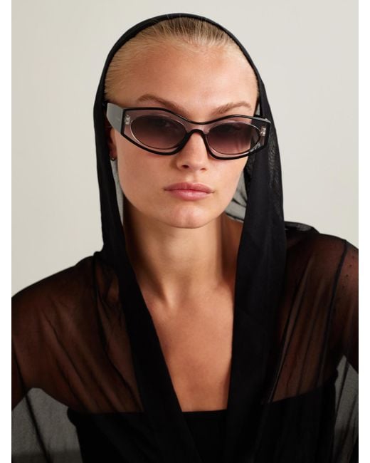 Alaïa Gray Two-Tone Cat-Eye Acetate Sunglasses