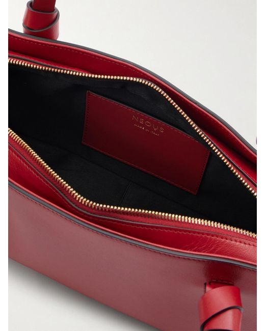 Neous Red Aries East West Leather Tote