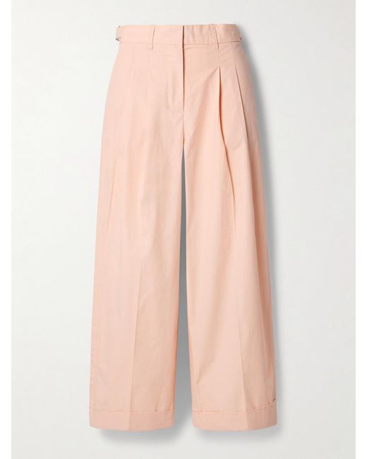 Proenza Schouler Pink Kyle Verkürzte Hose Mit Weitem Bein Aus Baumwollpopeline