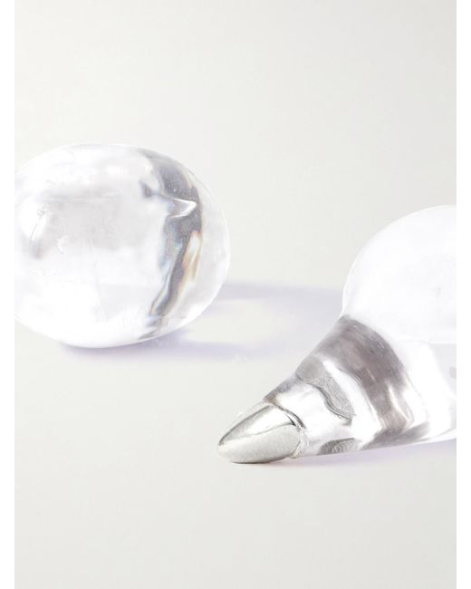 Bottega Veneta Natural Resin And Sterling Earrings