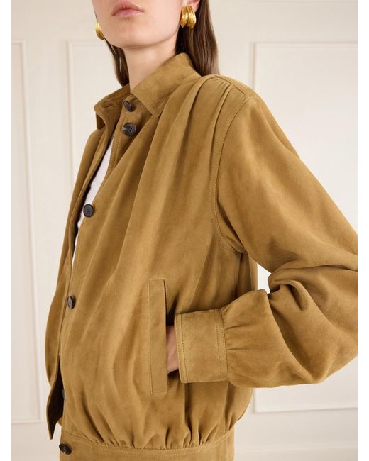 Saint Laurent Brown Suede Blouson Jacket