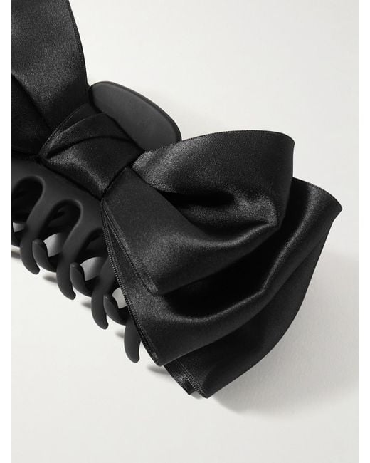 Jennifer Behr Black Agatha Satin Hair Clip