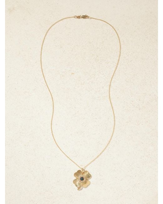 Ileana Makri Natural Lucky Clover Kette Aus 18 Karat Mit Mehreren Steinen