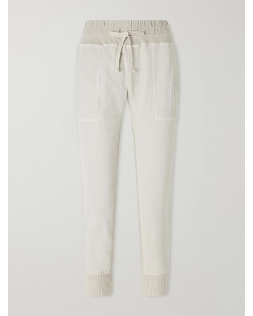 James Perse White Cotton Tapered Pants