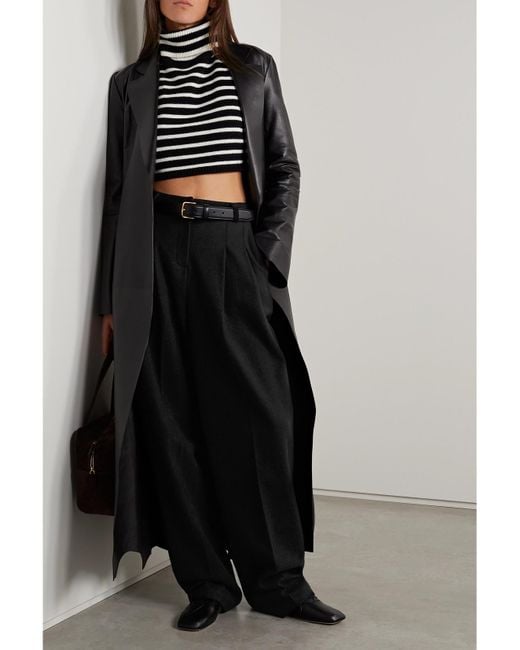 Frankie Shop Black Layton Hose Mit Weitem Bein Aus Wolle Mit Falten