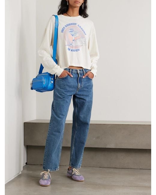 Re/done Blue The Ollie High-Rise Straight-Leg Organic Jeans