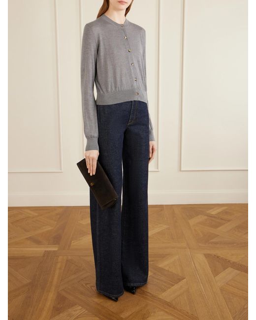 Khaite Gray Tansy Wool And Cashmere-Blend Cardigan